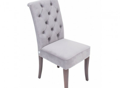 Exklusiver Grauer Chesterfield Stuhl Luxuriöser Einsitzer Designer Esszimmer Stühle